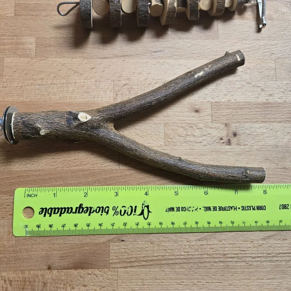 Natural Wood Branch Perch and Chew Toy Accessories NWOT